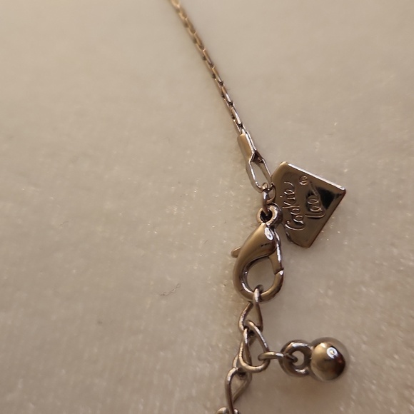 NWT Cookie Lee Vintage Silvertone Floral Shell 2 In 1 Pendant Necklace - Picture 5 of 11